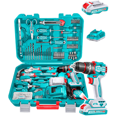 Bộ 165 món bao gồm máy khoan búa không chổi than dùng pin 20v TIDLI20668 THKTHP11652 TOTAL
