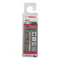 Mũi khoan sắt HSS-G 2.8mm (hộp 10 mũi) Bosch 2608595054