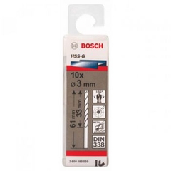 Mũi khoan sắt HSS-G 3mm (hộp 10 mũi) Bosch 2608595055