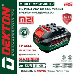 Pin 21V/5.0Ah Dekton M21-B5000TP