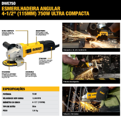 Máy mài góc điện 750W Dewalt DWE750T-B1