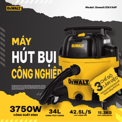Máy hút bụi công nghiệp 3 chức năng ướt/khô/thổi Dewalt DXV34P 34L