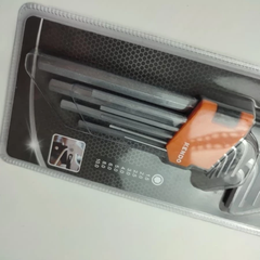 Bộ lục giác chữ L loại dài bằng thép Cr-V (9 cái/bộ) Kendo 20732