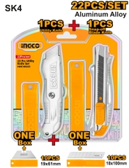 Bộ 22 Món Dao Và Lưỡi Rọc Giấy HUK180225 INGCO