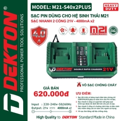 Sạc pin nhanh đôi hệ M21 Dekton M21-S40x2PLUS
