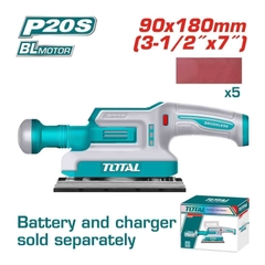 Máy chà nhám hình chữ nhật không chổi than dùng pin 20V (không kèm pin & sạc) TFSLI2031 TOTAL