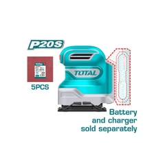 Máy chà nhám vuông dùng pin Lithium-Ion 20V (không kèm pin & sạc) TSHSLI2014 TOTAL