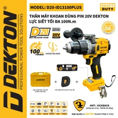 Máy khoan pin Dekton D20-ID13100PLUS (Chung chân pin Dewalt)