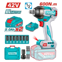 Máy vặn bu lông dùng pin 42V Total TIWLI42602 (2 Pin 2.0Ah, 1 Sạc)