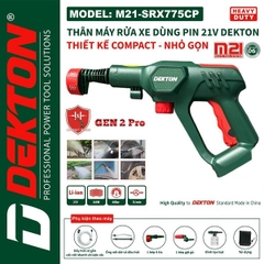 Máy xịt rửa dùng pin 21V Dekton M21-SRX775