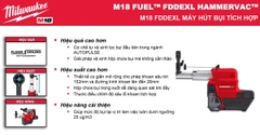 Phụ kiện hút bụi cho máy khoan Milwaukee M18 FDDEXL-0