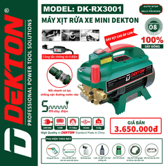 MÁY XỊT RỬA XE MINI - CÔNG SUẤT 1350W - DK-RX3001 (Màu Xanh)