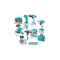 Bộ combo 5 máy siết bulong TIWLI2038, khoan TDLI20051, mài góc TAGLI20107, đèn TWLI2023 khoan động lực TRHLI20228 TCKLI2018 TOTAL