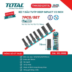 Bộ 7 Đầu Tuýp Deep Impact 1/2 Inch TOTAL Cr-Mo THKISD12073L