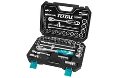 Bộ 25 cái socket (1/2 inch) & cần 2 chiều THT121251 TOTAL