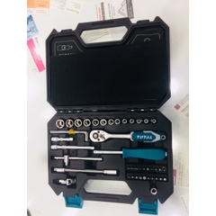 Bộ 25 cái socket (1/2 inch) & cần 2 chiều THT121251 TOTAL