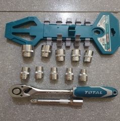 Bộ 12 cái socket (1/2 inch) & cần 2 chiều THT141121 TOTAL