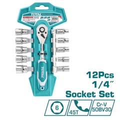 Bộ 12 shocket 1/4 inch THT14114126 TOTAL