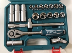 Bộ 44 cái socket (1/4+1/2 inch) & cần 2 chiều THT421441 TOTAL