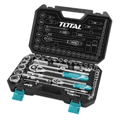 Bộ 44 cái socket (1/4+1/2 inch) & cần 2 chiều THT421441 TOTAL