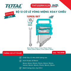 Bộ 12 cờ lê vòng miệng xoay chiều Total THT102RK0126
