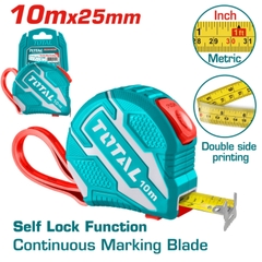 Thước Kéo Thép Nền Vàng 10mx25mm Total TMT1262101