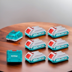 Bộ 6 pin TFBLI20011 và 1 sạc TFCLI2001 dùng pin Lithium-Ion 20V TFBCLI20611 TOTAL