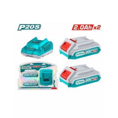 Bộ 2 pin TFBLI20011 và 1 sạc TFCLI2001 dùng pin  20V TFBCPK1222 TOTAL