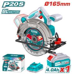 Máy cưa đĩa tròn không chổi than dùng pin Lithium 20V  TSLI16521 TOTAL