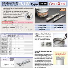 DJW5.0x60S -Mũi khoan kính Chuôi lục giác UNIKA (DJW Type)