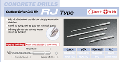 RJL6.4x150 -Mũi khoan tường gạch Chuôi lục giác UNIKA (RJ Type)