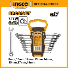 Bộ 8 Cờ Lê  Miệng Vòng Hai Chiều (8- 19Mm) HKSPAR1082 INGCO