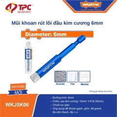 Mũi khoan rút lõi đầu kim cương 6mm WADFOW WKJ5K06