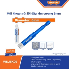 Mũi khoan rút lõi đầu kim cương 16mm WADFOW WKJ5K16