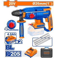 Máy khoan đục bê tông dùng pin 20V-26mm (không chổi than) 4 chức năng WADFOW WLM1B262