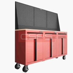 Tủ dụng cụ 183cm - 3 tủ màu đen/đỏ - 03 hộc kéo CSPS VNDTC61003BB1-3