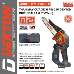 Máy cưa xích pin 21V Dekton M21-CS08BLC