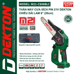 Máy cưa xích pin 21V Dekton M21-CS08BLC