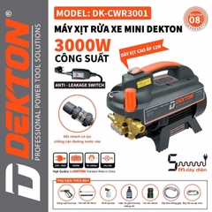 Máy xịt rửa xe dùng điện chống giật Dekton DK-CWR3001