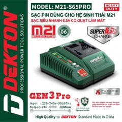 Sạc pin siêu nhanh 21V/6.5Ah Dekton M21-S65Pro