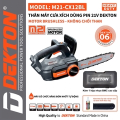 Máy cưa xích pin 21V Dekton M21-CX12BL