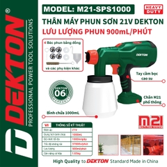 Máy phun sơn dùng pin Dekton M21-SPS1000 chưa có pin sạc