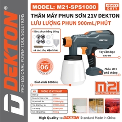 Máy phun sơn dùng pin Dekton M21-SPS1000 chưa có pin sạc