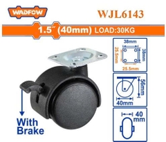 Bánh xe đẩy cố định có khóa 1.5