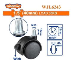 Bánh xe đẩy cố định có khóa 1.5