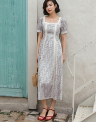 Váy maxi cổ vuông Hàn Quốc 050808