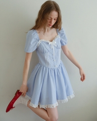 Váy kẻ mini Hàn Quốc 051504