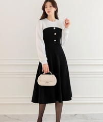 Đầm thun len Hàn Quốc 011203