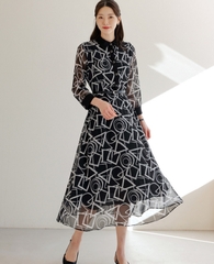 Đầm họa tiết Hàn Quốc 030307