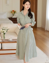 Đầm kẻ Hàn Quốc 032405